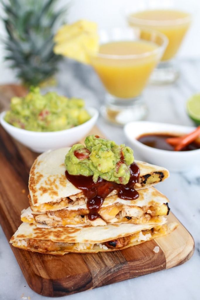 Hawaiian-BBQ-Quesadillas-with-Pineapple-Mango-Guacamole-11